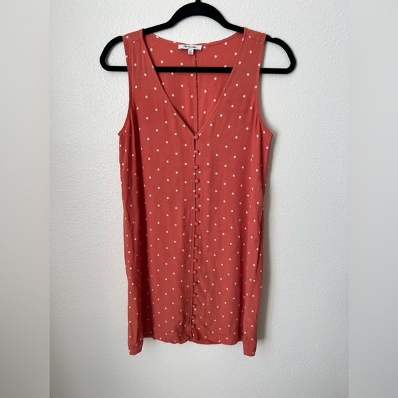 Madewell Heather Button-Front Dress In Polka Dot Size XXS - Picture 3 of 6